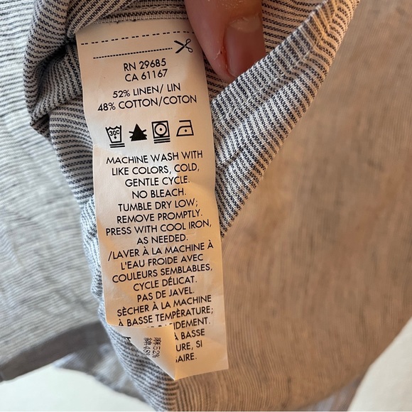 Pendleton M Linen Sleeveless Button Down Blouse - Picture 7 of 8